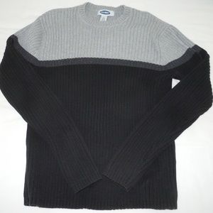 Old Navy Black Gray Sweater Large Mens Sweatshirt